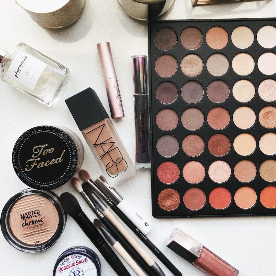 close-up photography of assorted cosmetics